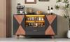 Kitchen Cabinet, Sideboard with LED Lighting, Drawers and Adjustable Shelves, Storage Cabinet for Dining Room and Living Room, 150 × 40 × 90 cm