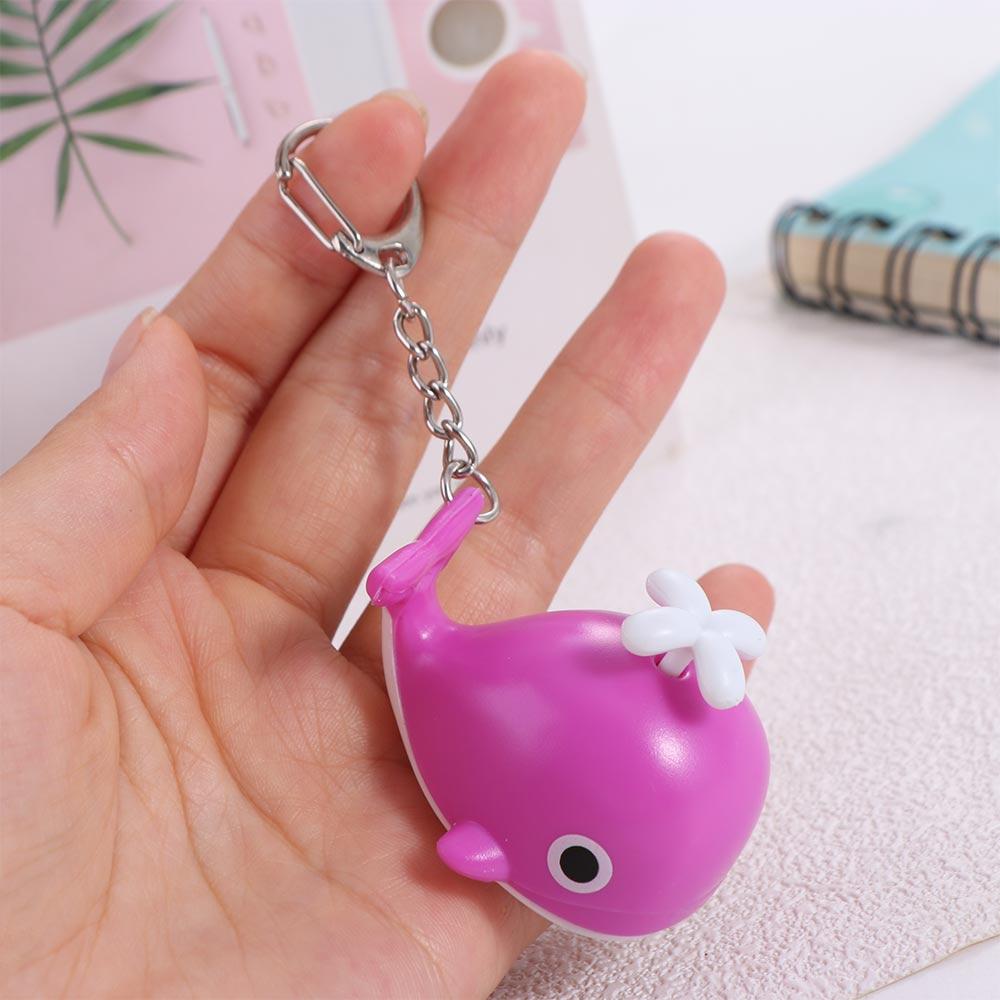 Sounds Light Sea Whale Keychain with Sound Animal LED Keychain LED Whale Keyring Bag Pendant