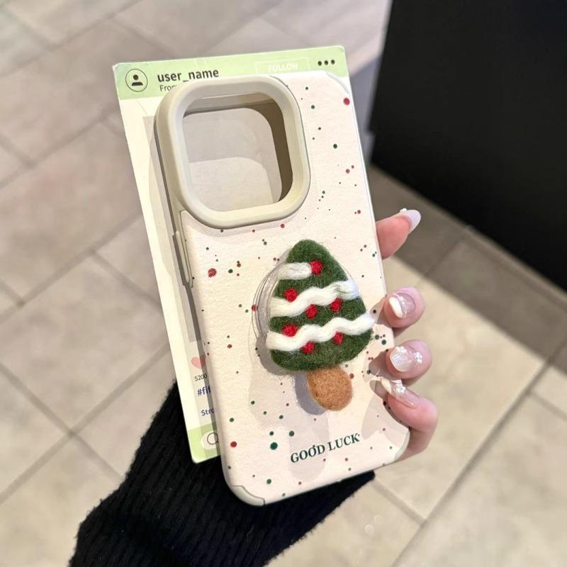 Ins Polka Dot Christmas Tree Suitable for Apple 16promax/15plus Mobile Phone Case Iphone 13 Ladder 12pro