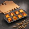 Easy Release Mini Meatloaf Baking Pan 8-Cavity Loaf Set with 200Pcs Parchment Liners, Heat Resistant Paper for Nonstick Bakeware Rectangle Bread Pan,