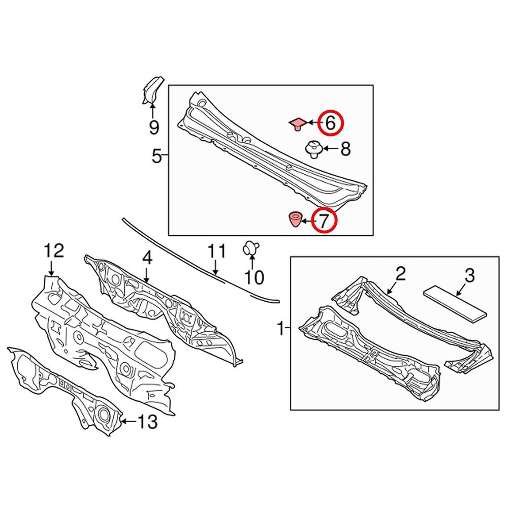 10 шт. фиксатор панели капота 91486FL020 для Subaru Crosstrek Forester
