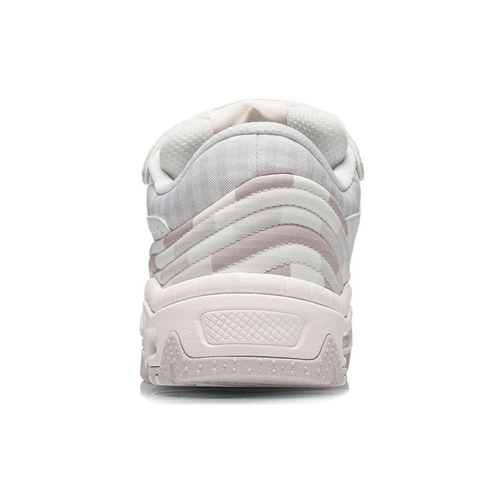 Li Ning CF The One Thick Sole Height Increasing Cushioning Versatile Sneakers Low Top Sports Casual Shoes Men Sneakers White Sand Gray AGCR437-3