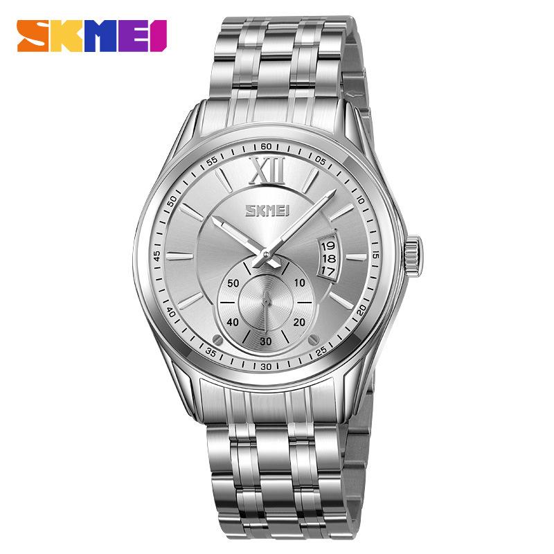 Мужские кварцевые часы Moment Beauty 9319 со стальным ремешком, водонепроницаемые, деловые часы с календарем и наручными часами