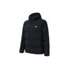 Solid Color Logo Hooded Down Jacket Men Outerwear Black 952347903-4