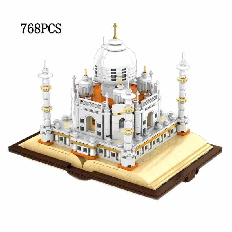 City Street View Taj Mahal Miniature Model Moc Block Famous Creative Building Toy For Children India World Famous Architecture