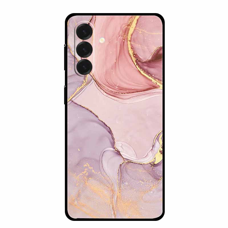 For Samsung Galaxy A17 Cases Marble Painted Black Silicone Back Cover Case for Galaxy A17 5G Protective Shell A17 Texture Bumper