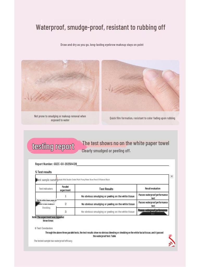 Двусторонний стойкий карандаш для бровей Gracebabi для натуральных, выразительных бровей - Подходит для начинающих и устойчив к выцветанию.