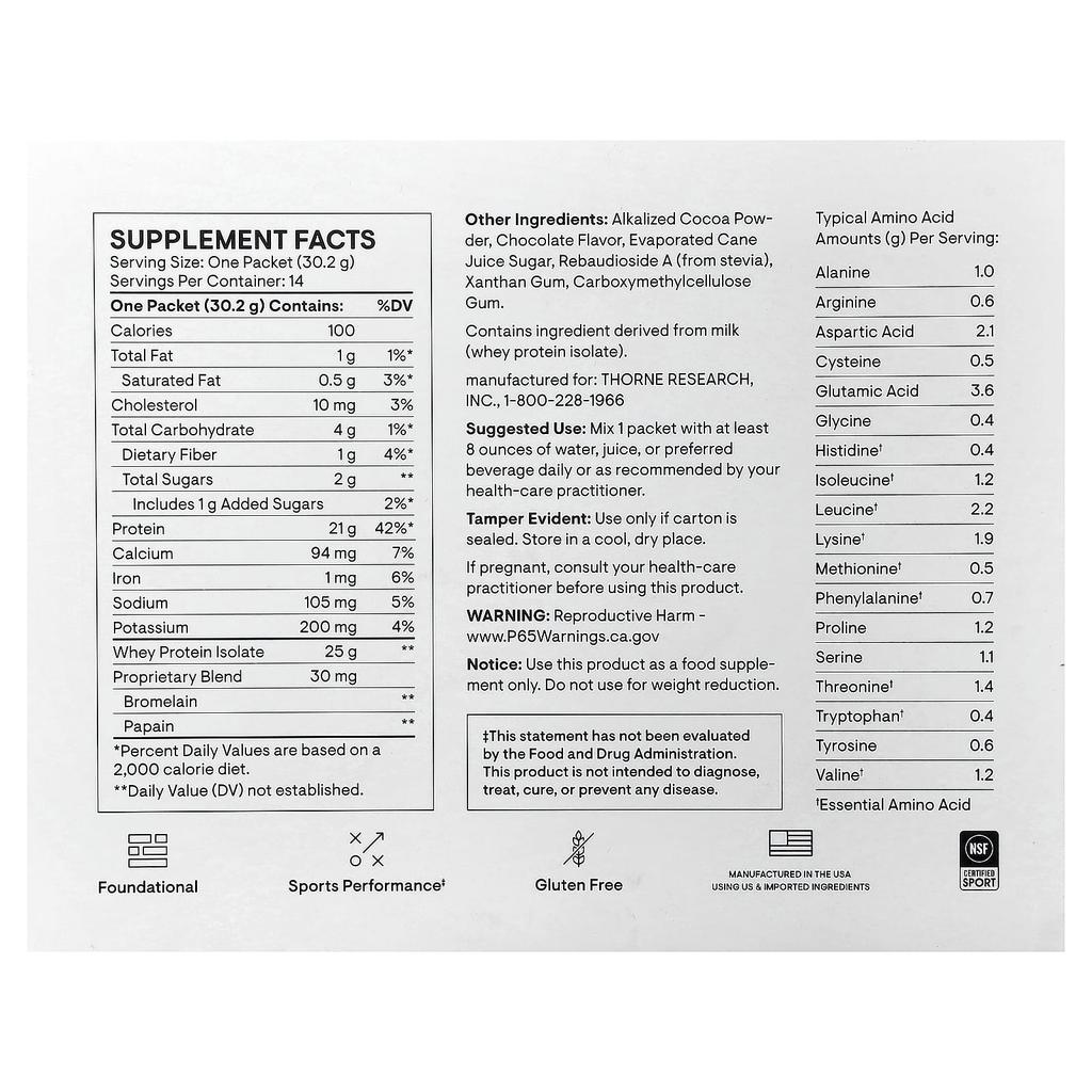 Whey Protein Isolate, Chocolate, 14 Packets, 30.2G (1.06Oz) Each