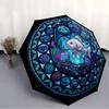 Futuristic Fish Mandala pattern umbrella, portable and foldable design, 8 ribs, a casual accessory for Halloween, Christmas, and birthday gifts.