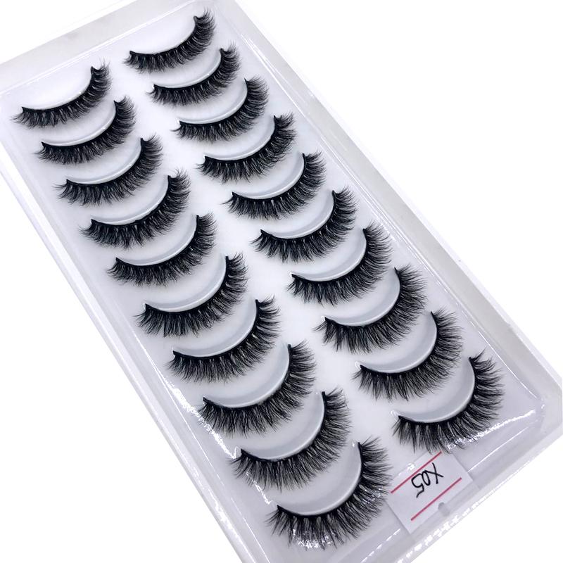 AMSDCN Artificial Mink Short Natural Dramatic False Eyelashes Short Eyelashes 10 Pairs of 3D Eyelash Makeup False Eyelashes