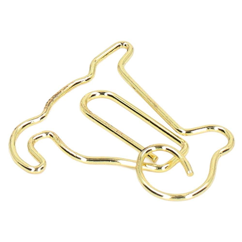 100Pcs Dog Shape Gold Paper Clips Gold Small Paper Clips Cute Paperclips Note Taking