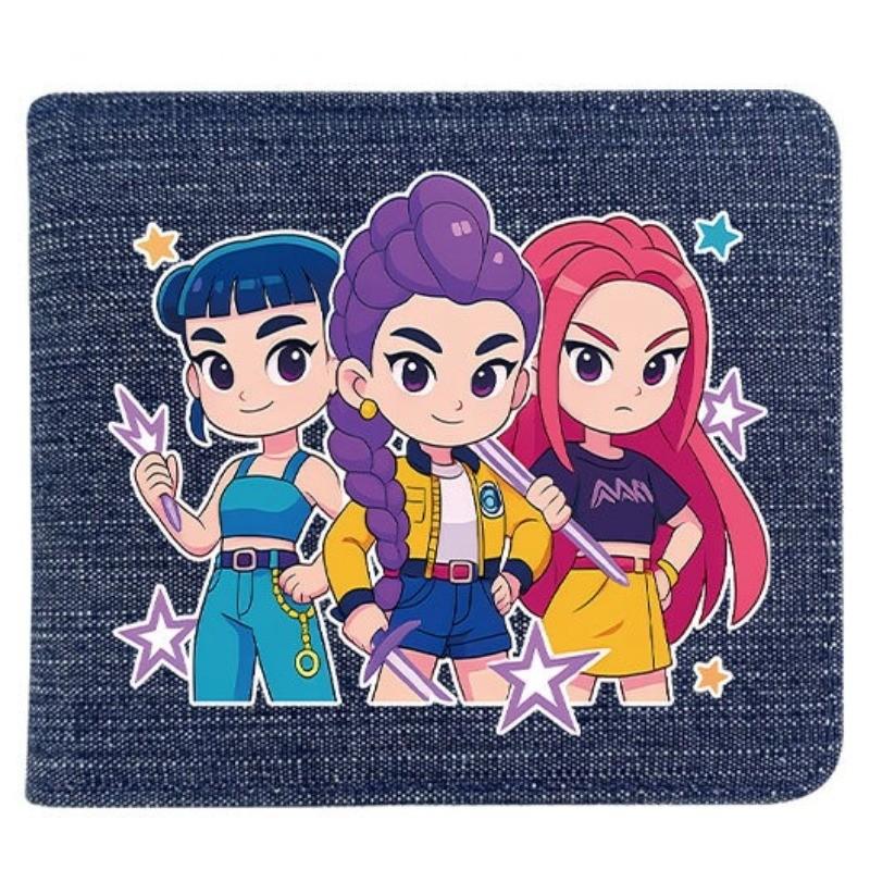 Складной Джинсовый Kpop Охотники Руми Зои Мира Аниме Кошелек Короткий Кошелек