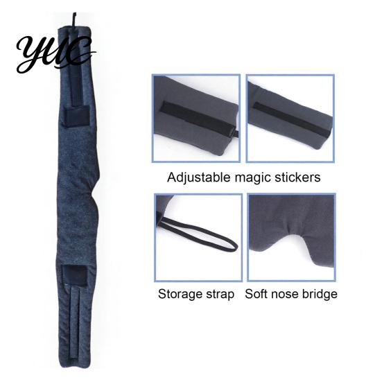 Portable Airplane Nap Pillow Memory Foam Travel with Eye Mask, 3-in-1 Adjustable Neck Support Ergonomic Arm Straps And Rest Set for Train Office Home
