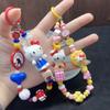 Мультяшные брелоки Hello Kitty с бусинами, подвески для телефона, милые и очаровательные брелок Kuromi, очаровательный брелок Hello Kitty, подарок, разработанный для девочек