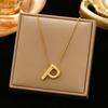 New Gold Color Copper Chunky Necklace for Women Fashion Alphabet Balloon Bubble Initial Letter Pendant Necklaces Jewelry Gifts
