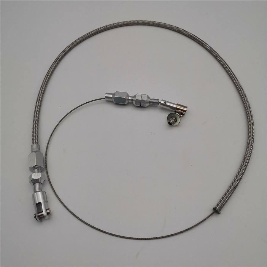 24" Throttle Pedal Cable Stainless Steel Braided Aluminum Ends for Ford Chevy