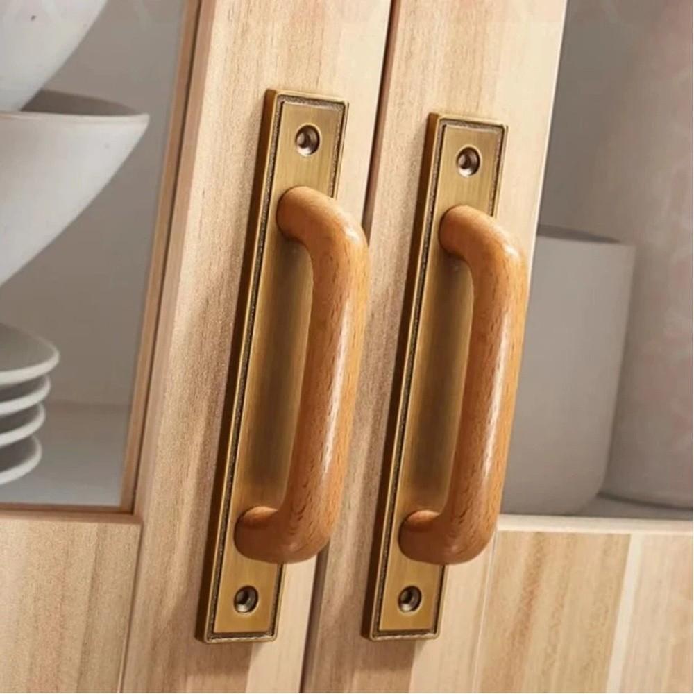 Bronze Colour Solid Wood Cabinet Handle Decorative Cabinet Pull Retro Pull Handle Wardrobe