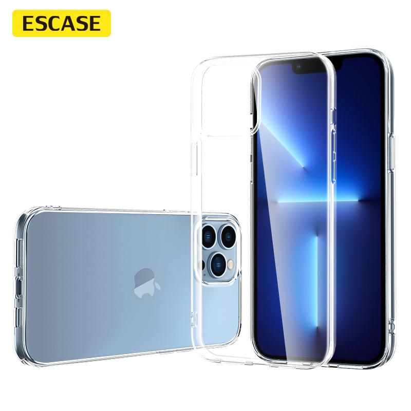 ESCASE IPhone 13 Pro Case, Ultra-Thin Shockproof TPU Soft, Simple Stylish Trendy Design, Fully Transparent
