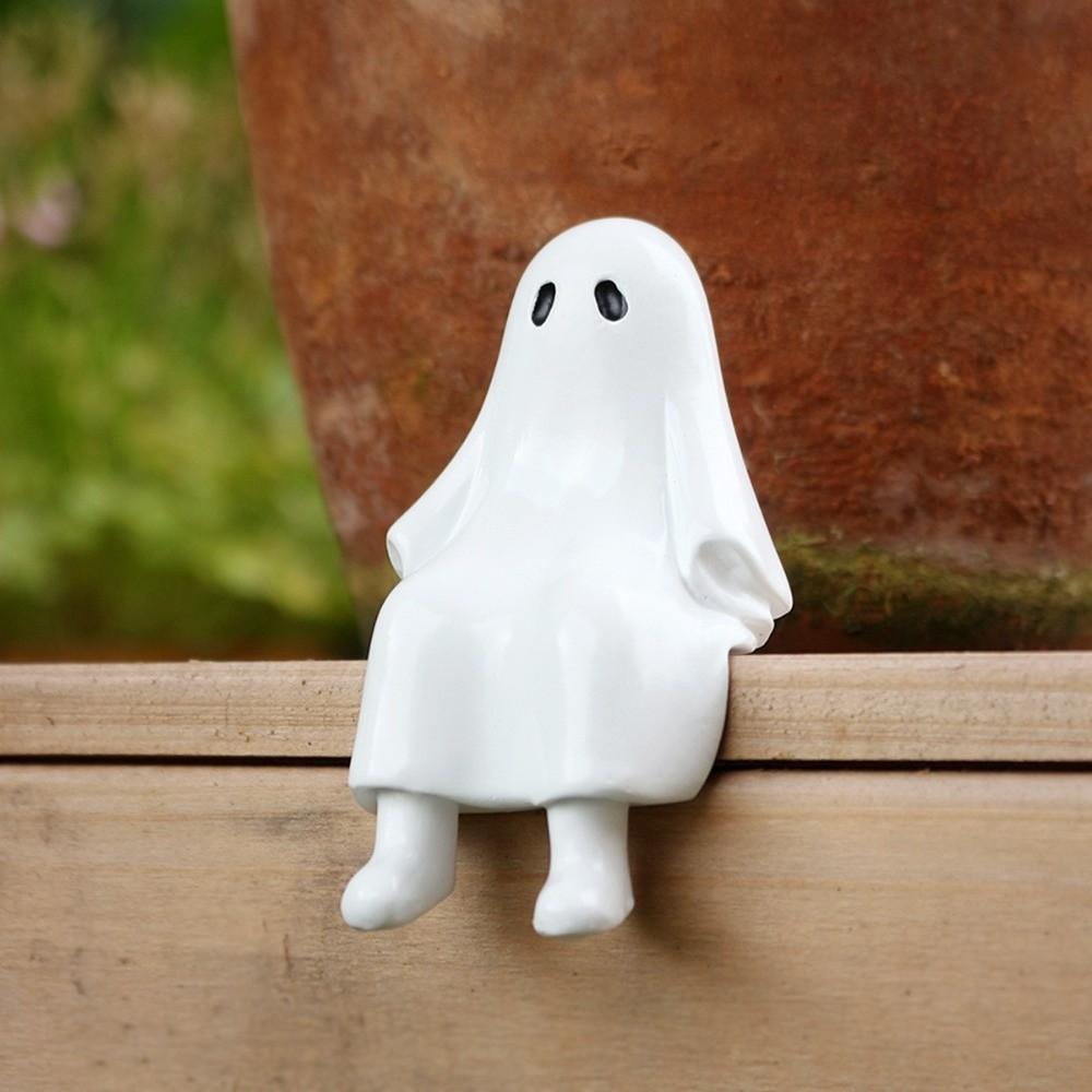 Cartoon Ghost Statue Funny Small Sculpture Collectible Item Ghost Ornament Windowsill Decoration