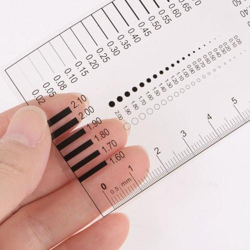 uxcell High-Precision SEC Size Estimation Chart, 8cm Cover Transparency Defect Detection Film Ruler for Measuring Diameter and Line Width