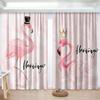 Nordic Ins Simple Flamingo Green Plant Living Room High Blackout Curtain Princess Chdren's Room Эркерное окно 2 шт. Затенение