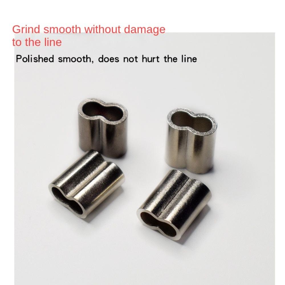 Кримповочная трубка для лески, Трубка для рыболовного тросика, Кримповочный соединитель для тросика, Двойная медная трубка