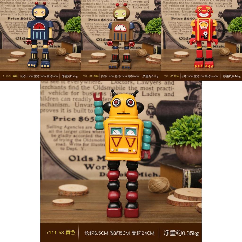 Винтажная фигурка робота из смолы для полки, подарок на выпускной