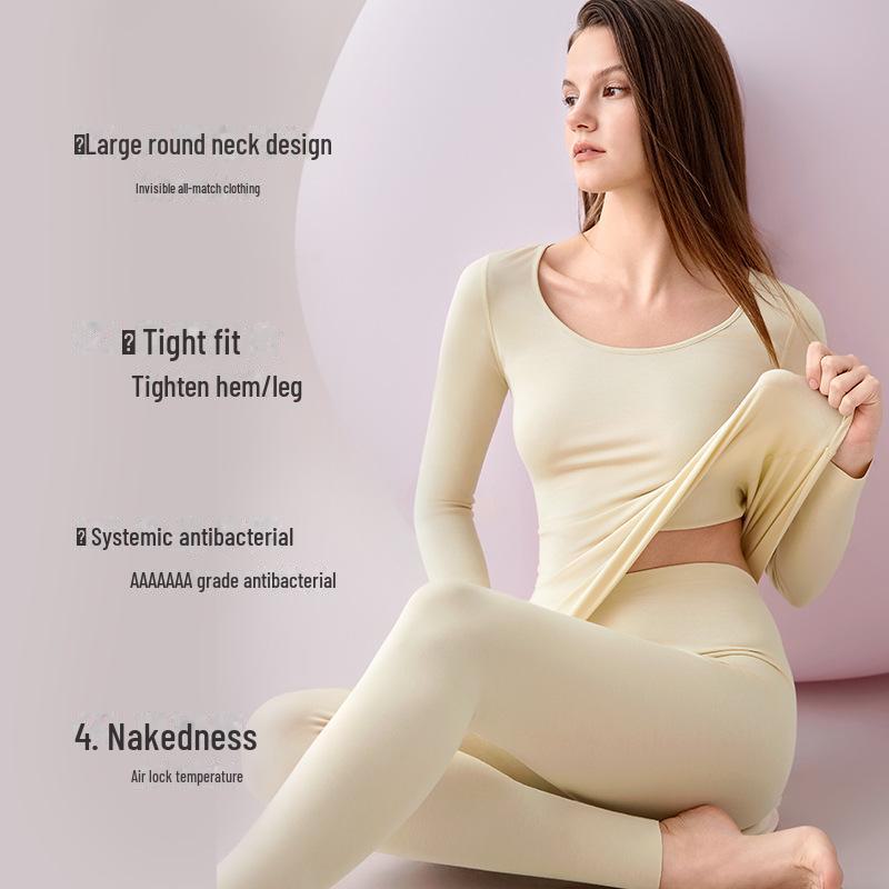 Комплект термобелья Lenzing Modal: 80-кадровый, облегающий, круглый вырез, теплый осенний костюм для пар для мужчин и женщин