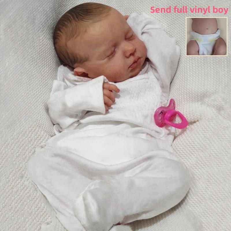 19-дюймовые готовые куклы Reborn Baby Sleeping LouLou уже окрашены целиком из силиконового винила или тканевого тела. Дополнительная кукла-эмуляция с волосами ручной работы. Детская игрушка.