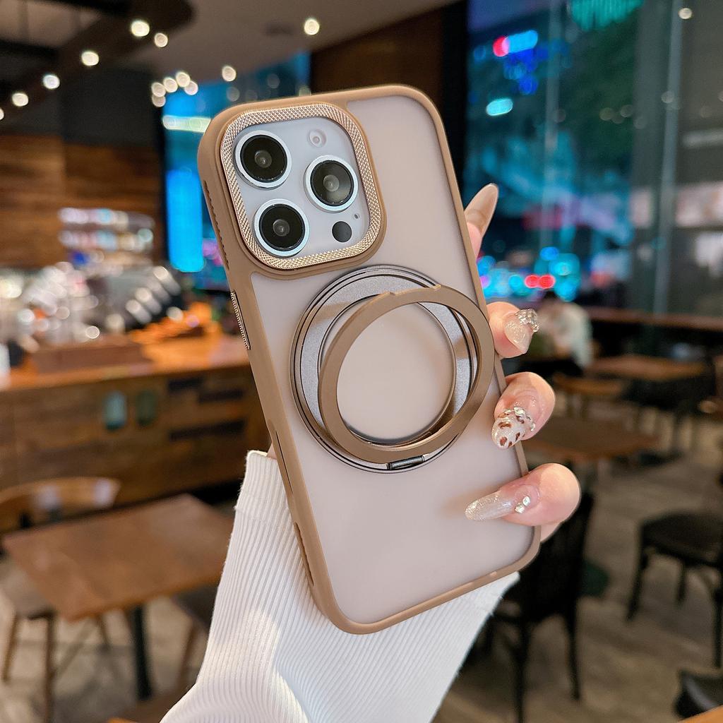 Applicable To Apple 16proMax Matte Rotary Bracket Mobile Phone Case IPhone 15 Magnetic 14 Anti-fall Protection Case
