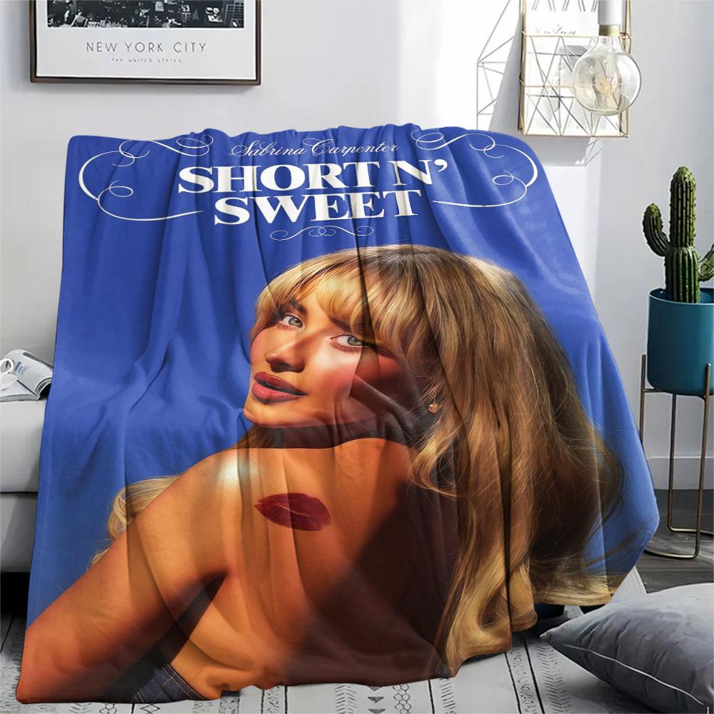 Sabrina Poster Printed Flannel Blanket, soft throw for bedroom sofa, washable, fan merchandise, great gift.
