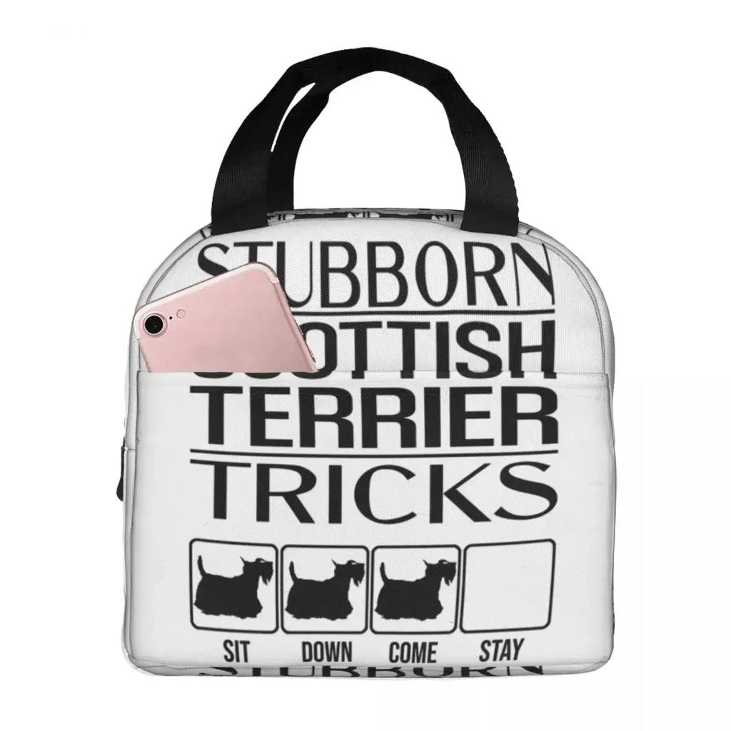Scottish Terrier Sunflower Painting Adorable Dog Insulated Lunch Bag Cooler Thermal Food Box Tote Portable Lunch Boxes Container