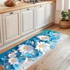 1Pcs Rose Pattern Floor Mat Flower Kitchen Polyester Rug Non-Slip Colorful Indoor Carpet, For Home Bathroom Bedroom Living Room Decor