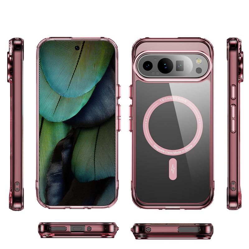 Магнитный прозрачный чехол для телефона Google Pixel 8, 9, 9A, 8 Pro, 10 Pro, 10 Pro XL