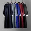 Man Chinese Traditional Mandarin Gowns Wing-chun Kung Fu Uniforms Solid Stage Crosstalk Performance Costume Chinese Tunic Suit