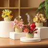 DIY MOC Potted Rose Sunflower Plants Succulents Bonsai Tree Gardens Romantic Building Blocks Model Bricks Kids Sets Kits Toys
