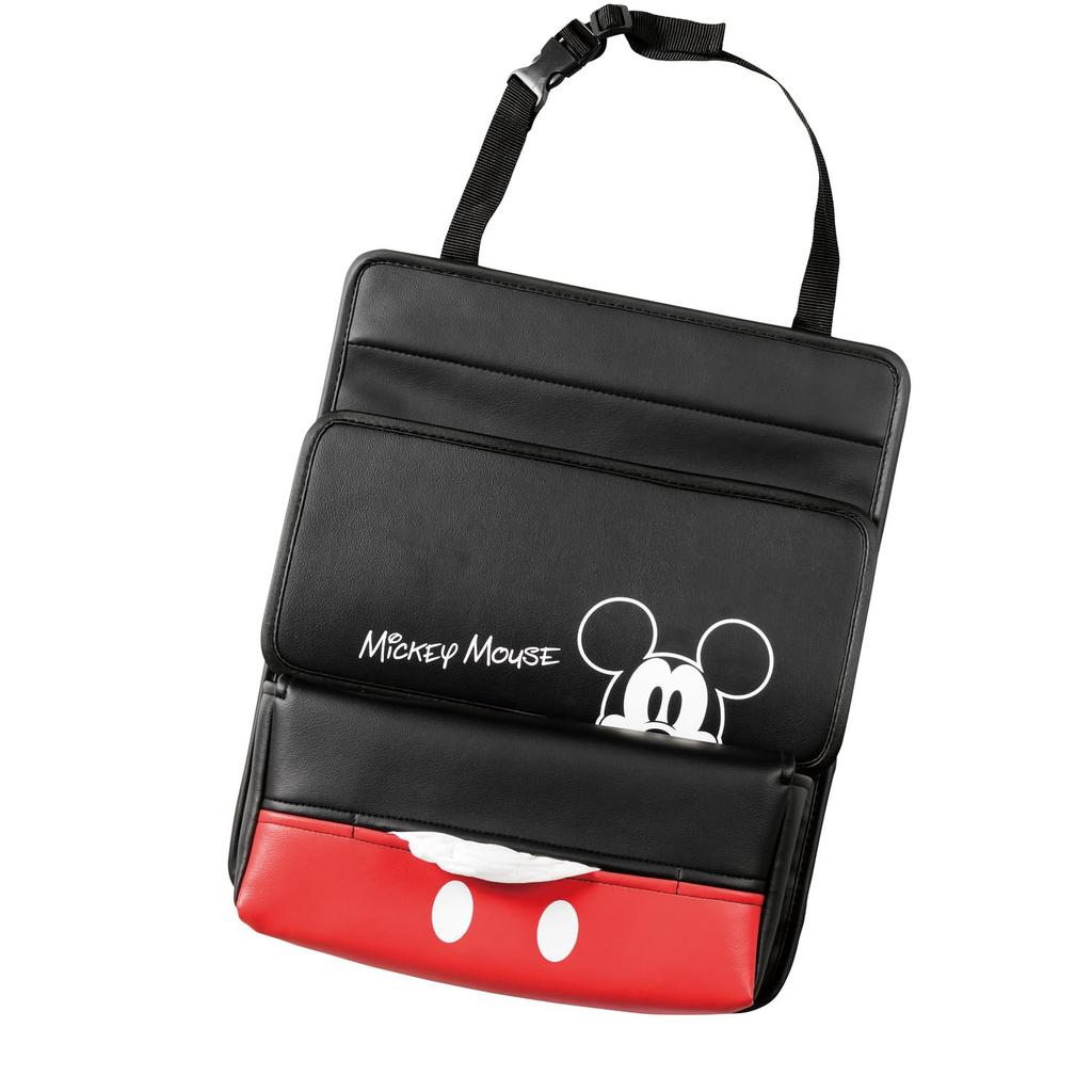 BONFORM Disney Car Seatback Mickey Easy Holds a Box of Disney Pocket, Pop-Up Mouse, Black, Installation, Tissues, 7240-08BK