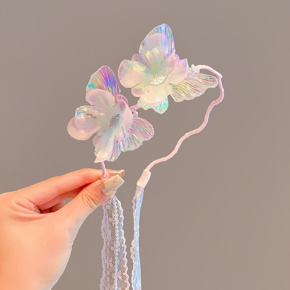 Korean Ribbon Hairbands Butterfly Children Headband New Princess Hair Hoop  for Girls