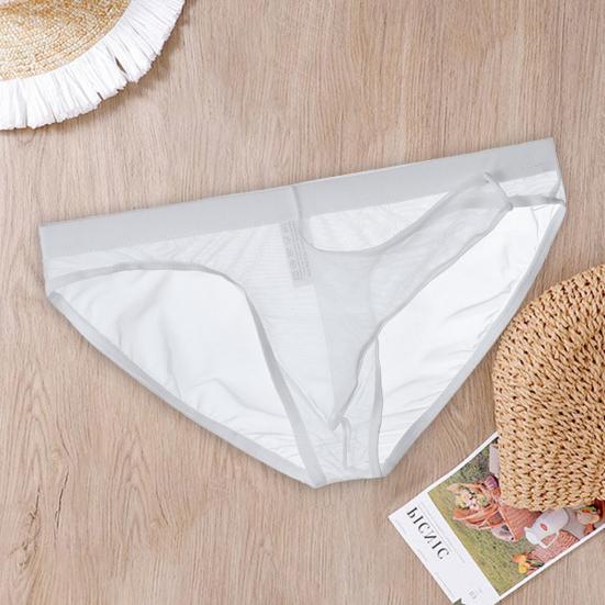 Мужские трусы-слипы с низкой посадкой, 3D хобот слона, однотонные, сексуальные прозрачные трусы из сетки