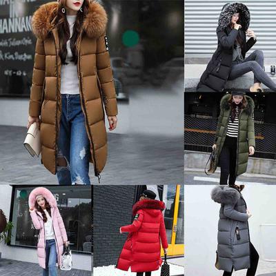 Женская модная и зимняя тонкая куртка средней длины из утолщенного хлопка