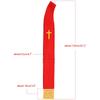 Church Clergy Pastor Cross Embroidered Stole [BLESSUME] (Red 1)
