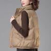 Women's Autumn Winter Short Style Fashionable Loose Versatile Padded Down Vest Thickened Stand Collar Waistcoat for Outer Wear