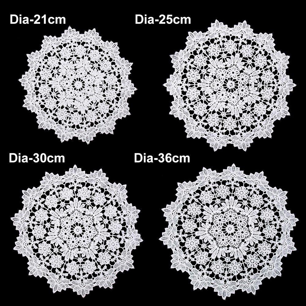 Banquet Decor Lace Round Shape Coasters for Kitchen Table Cotton Napkin Embroidery Table Cloth