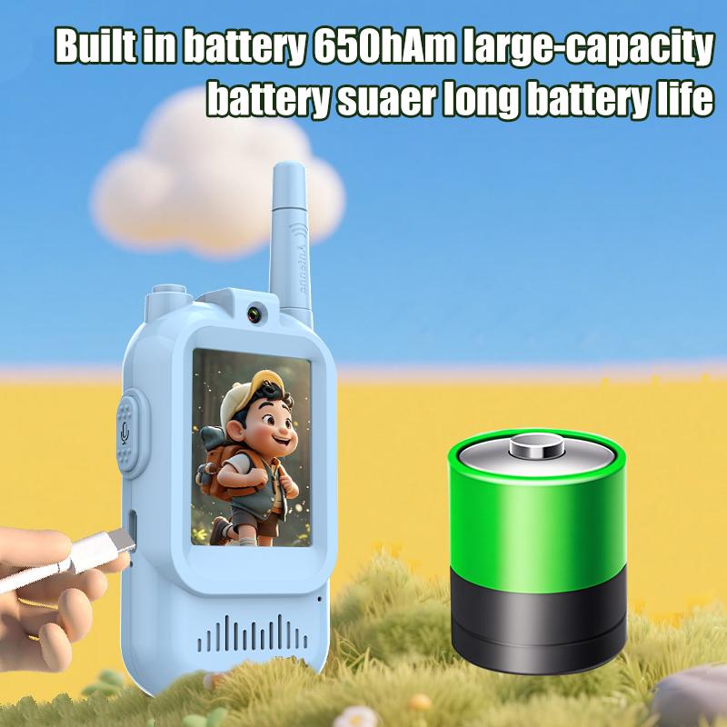 2PCS AIRITON JK200 Walkie Talkie for Kids with Video 2 Pack Rechargeable Clear Sound Voice Changer Long Range Gift for Boy