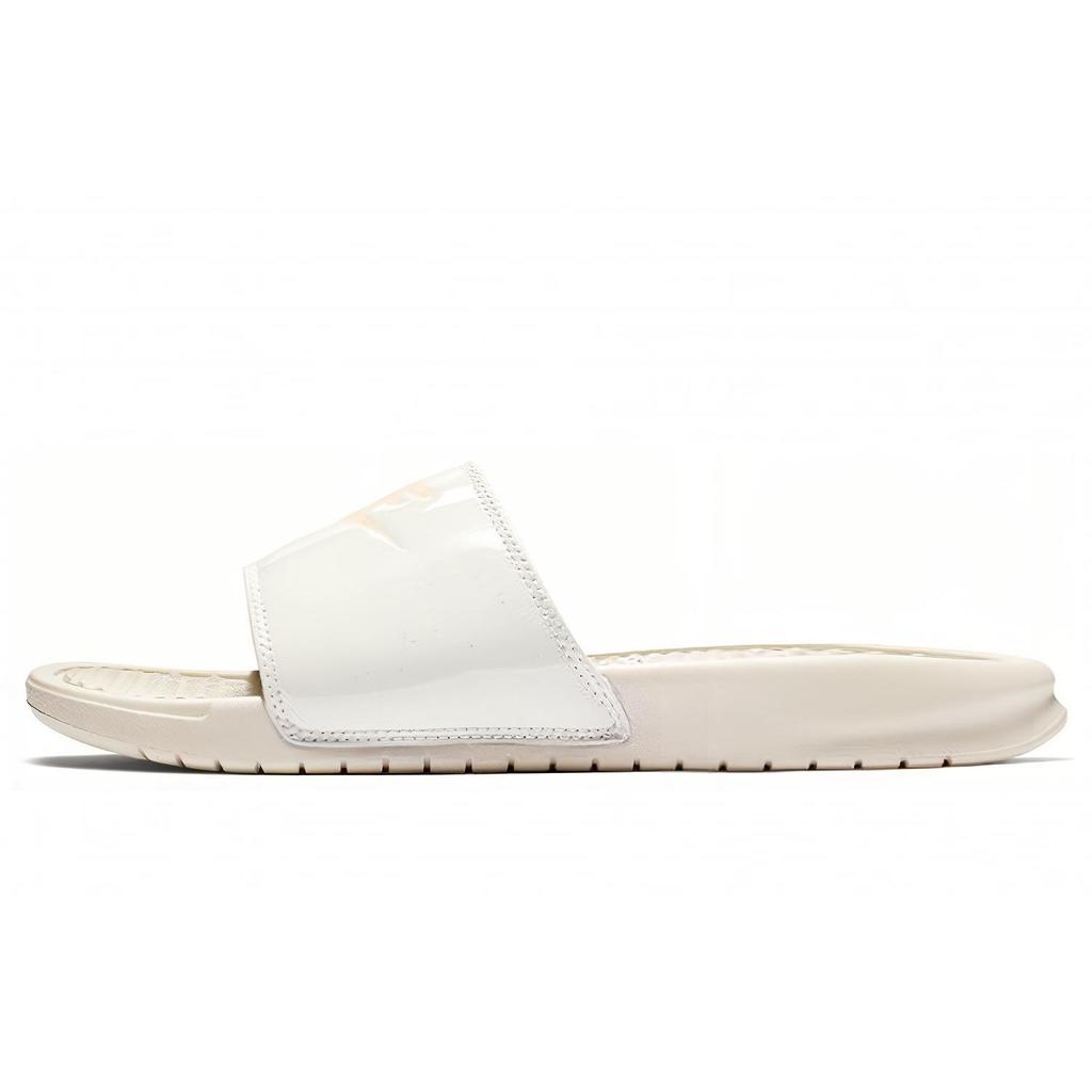 Nike Benassi JDI Модные Удобные Шлепанцы с Резиновой Подошвой Женские Сандалии Розовые Белые 618919-021