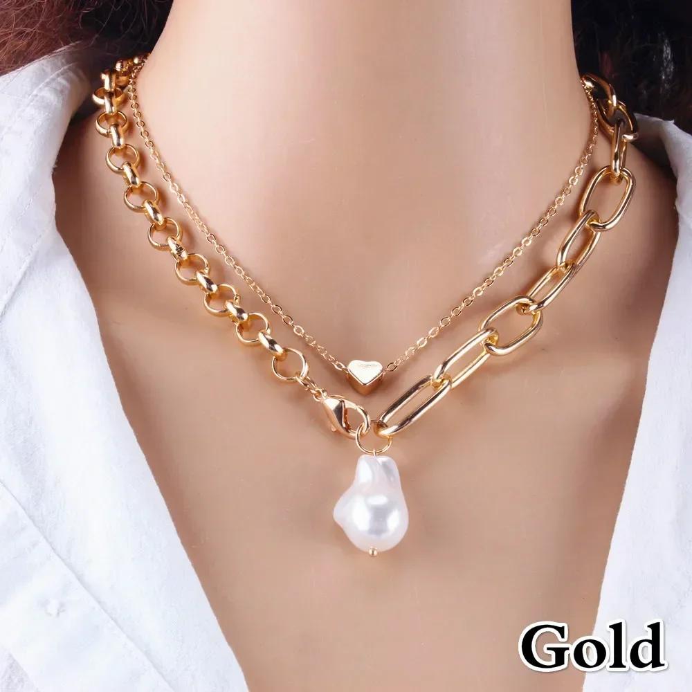 Модное женское барочное ожерелье с имитацией жемчуга в инопланетном стиле, простое и универсальное, набор из двух предметов «Любовь», креативный подарок, аксессуары