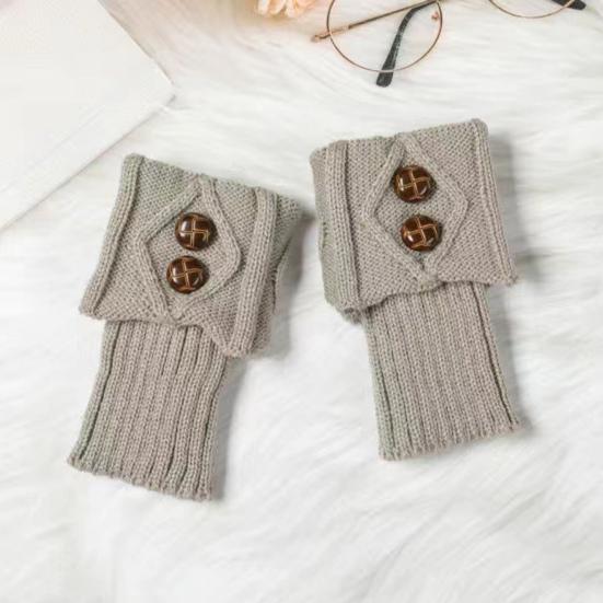 Women Leg Warmers Knitted Gaiters with Buttons Warm Boot Cuff Sock Girl Short Boot Cuffs for Autumn Winter Daily Outings Street Dating
