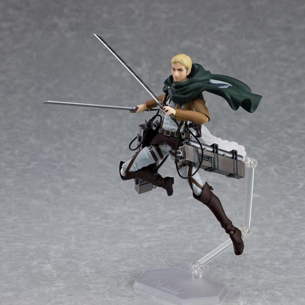 Фигурка Эрвина Смита Figma 446 Аниме Атака Титанов С Устройством Пространственного Маневрирования Подвижная Модель Настольное Украшение Подарок Для Мальчика Фанатов