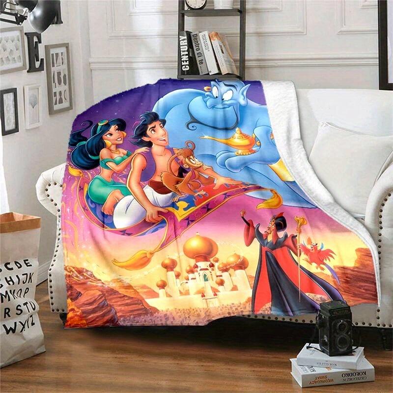 1pc Aladdin Printing Blanket - Soft, All-Season Throw for Office Blanket, Personalized Gift with Adorable Cartoon Design