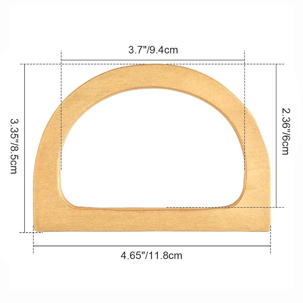 New Wooden Handbag Handles D-shaped DIY Purse Handles Replacement Purse Strap